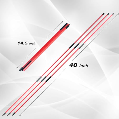 Collapsible Golf Alignment Sticks - 3 Pack, 40 Inch Training Rods