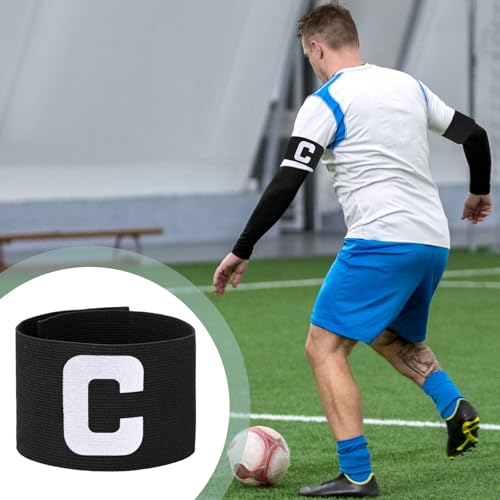 Adjustable Captain Armband for Soccer - 2 Pack Black Nylon Sports Band
