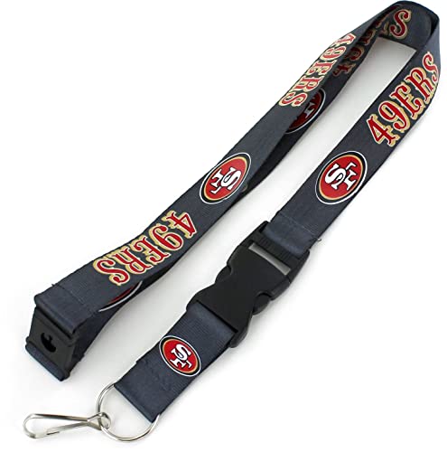 San Francisco 49ers Lanyard - 22 Inches Off Black