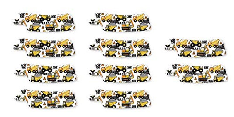 Nasogastric or Oxygen Tube precut Adhesive Tape Construction Theme x 10 Pack. (Mix Pack)