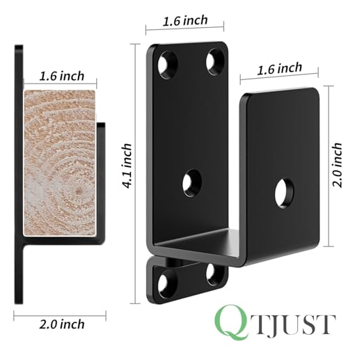 2Pcs 2x4 Door Barricade Brackets ,Heavy Duty Door Security Bar ,Drop Open Bar Holder Steel U Bracket, Bracket for Home Security,Door Brace, Home, Garage, Barn, Shed