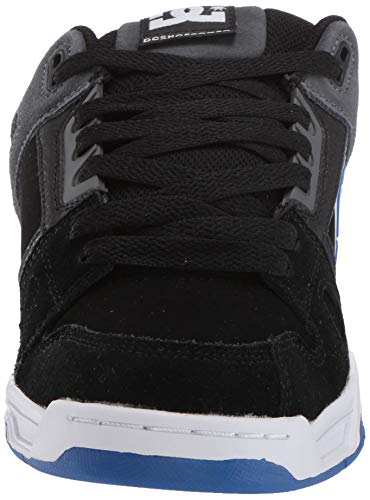 DC mens Stag Low Top Skate Shoe, Black/Blue, 11 US