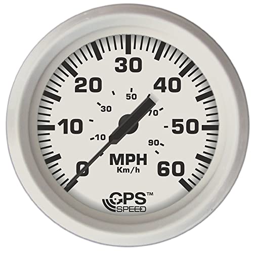 4" GPS Speedometer - White, 60 MPH - No External Antenna
