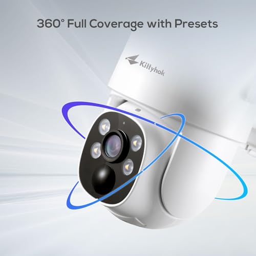 Kittyhok 4G LTE Cellular Solar Security Camera Wireless Outdoor, 2K No WiFi Security Camera, 360¡Æ Live View Pan/Tilt, Color Night Vision, 2 Way Talk, PIR Motion Sensor, Siren, Built-in SIM Card