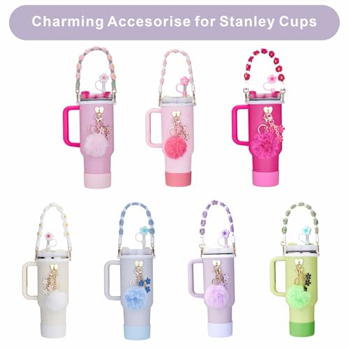 Tumbler Accessory Set for 40oz Cups - Crochet Strap, Boot, and Straw Topper