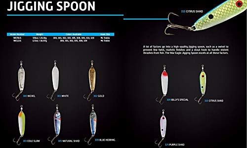 Jigging Spoon Fishing Lure with Built-in Swivel - White / 7/8 oz