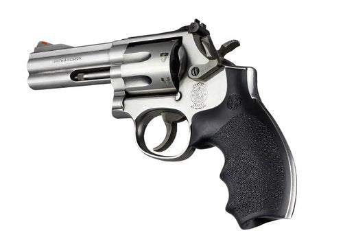 Hogue Bantam Style Rubber Grip for S&W K or L Frame Round Butt Revolvers, Black - 62000