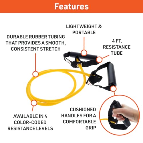 Studio Series Resistance Tube - 4-Foot Latex Band - Light Resistance Blue