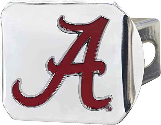 NCAA Chrome Metal Hitch Cover - Alabama Crimson Tide Logo