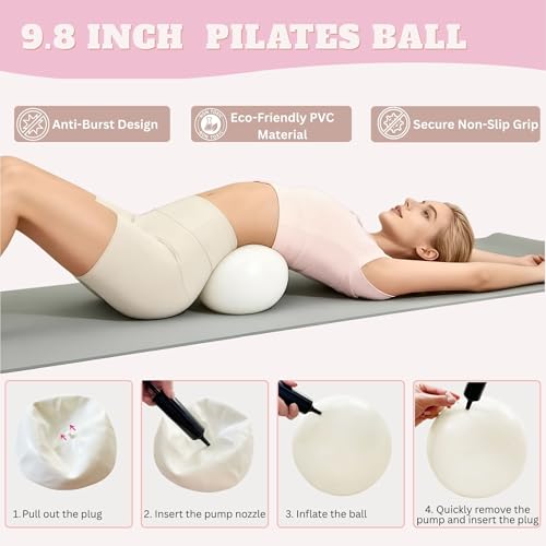 Home Pilates Kit with Ring & Ball Set - Beige Ankle Weights