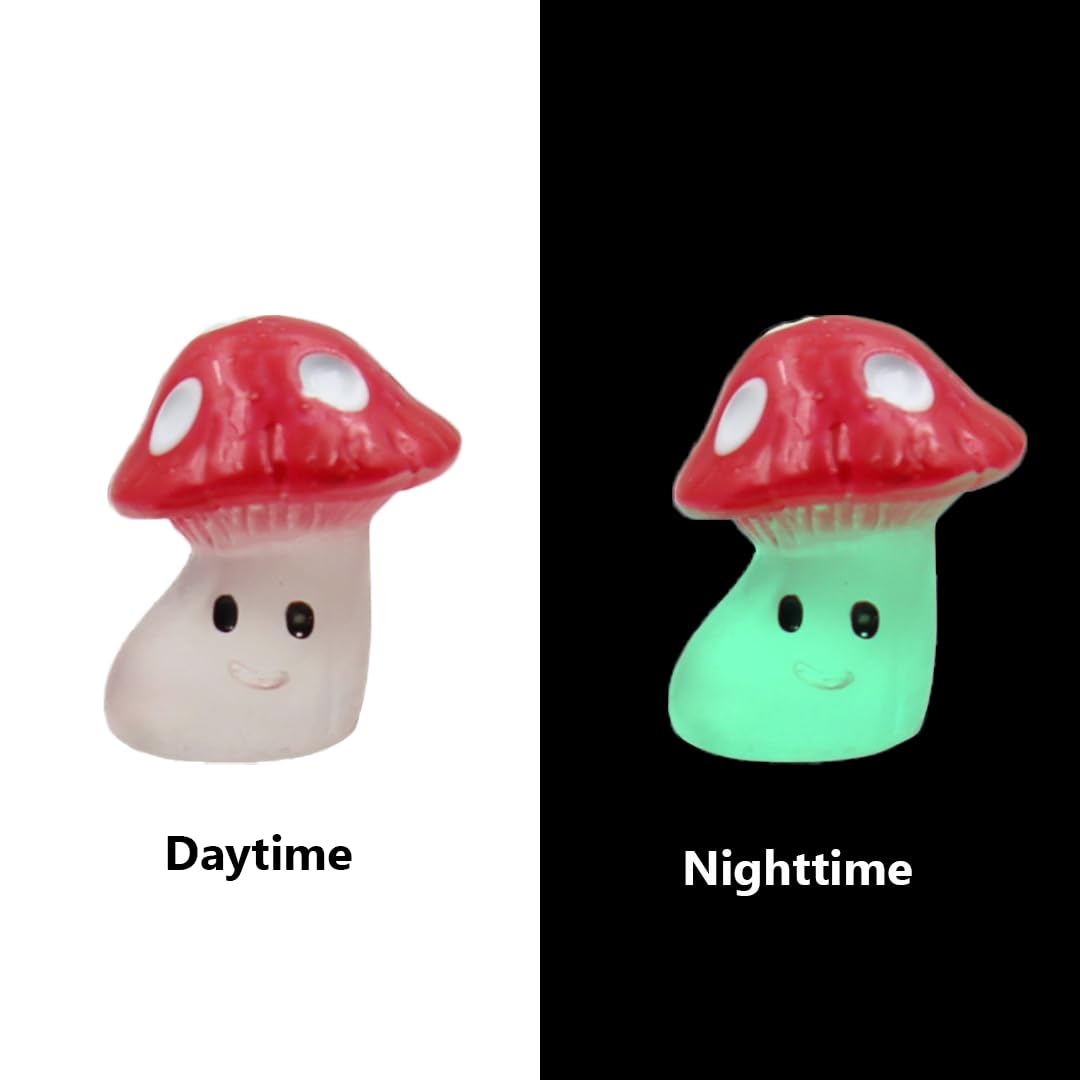 Mushroom Hinge Head Home Decoration Set of 6 - Glow in The Dark Hinge Heads Decorative Topper - Magnetic Hinge Head Toppers