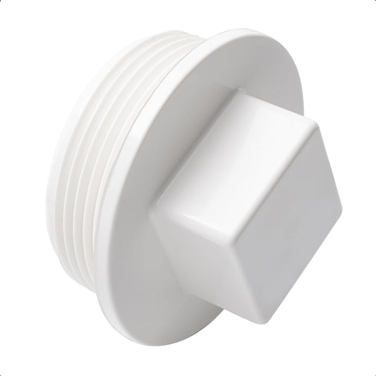 2-1/2" PVC Sewer Cleanout Plug, Fit SCH40 Standards NPT Male Threaded Flush Drain Cap for Drainage Piping Systems, Waste Water Pipe Access Cover