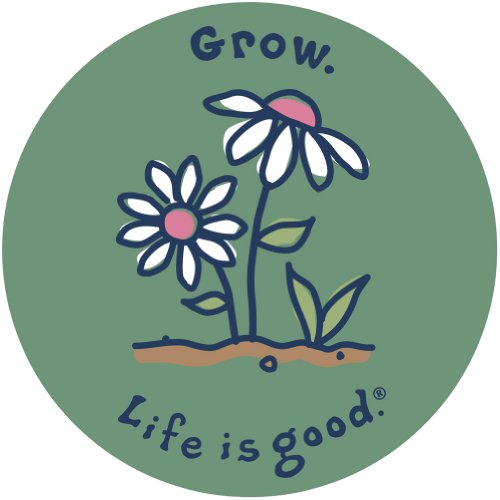 Grow Vinyl Sticker - 4-Inch Weatherproof Decorative Decal