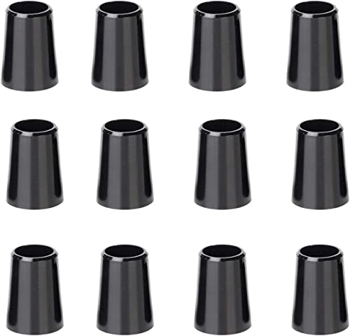 12 Pack Black Golf Iron Ferrules for Tapered Shafts - 0.355ID*0.530OD*0.750L