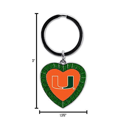 NCAA Team Color Rhinestone Heart Keychain - UCF