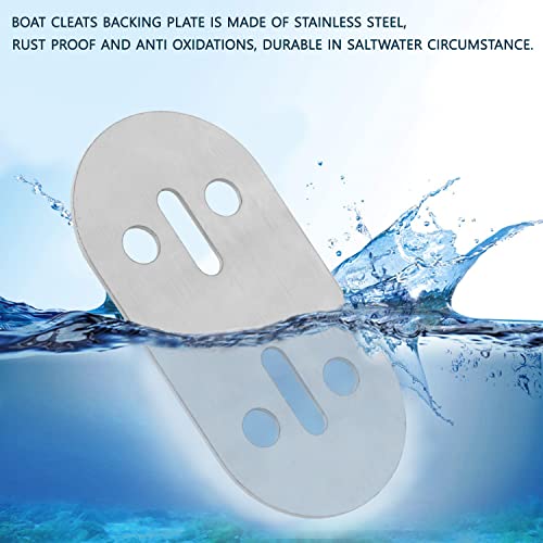 Stainless Steel Boat Cleat Backing Plate for Dock and Marine Use - 2 Pack