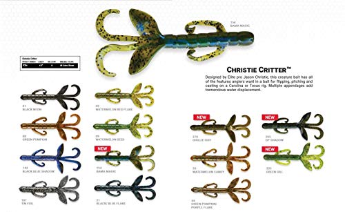 YUM Baby Christie Critter Swimbait Soft Plastic Fishing Lure - 4.5" Watermelon Seed