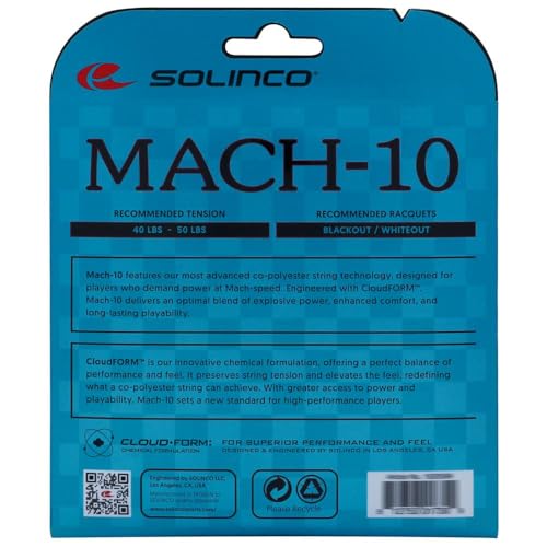 Solinco Mach-10 16 Gauge Tennis String Set 40ft Spin & Power