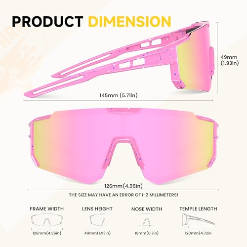 Kids Polarized Sunglasses - Pink Frame Pink Mirror Lens, UV Protection for Ages 3-12