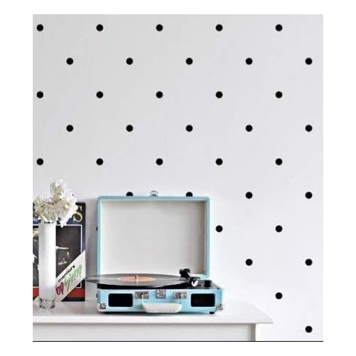 Black Polka Dot Wall Decals ? 100pcs 1 Inch Matte Vinyl Dots ? Not Stickers ? Removable & Safe for Walls ? Easy to Peel & Stick ? Nursery & Bedroom Decor by BUGYBAGY