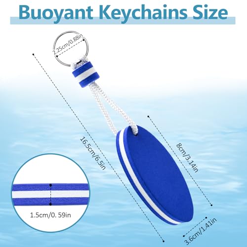 Floating Foam Keychains - Waterproof Buoyant Key Ring - Blue