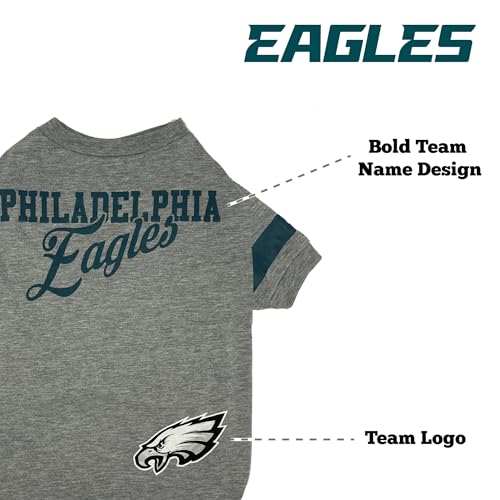 Philadelphia Eagles Dog & Cat T-Shirt - Large, Striped Pet Football Jersey