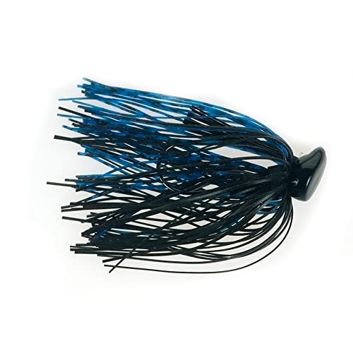 Flat Top Finesse Jig 3/8 Oz - Fishing Bait with Premium Skirt - Black/Blue
