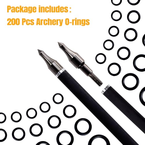200 Pcs Archery Arrow Broadhead O-Rings 1/4inch Field Points Tips