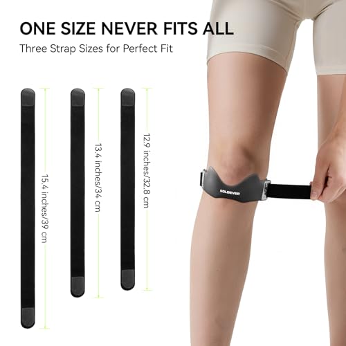 Patellar Tendon Support Strap - Non-Slip Knee Brace for Running & Fitness - Black
