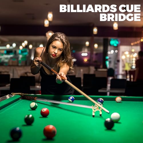 Retractable Pool Cue Bridge with Low Brass Head - Adjustable Billiard Accessory