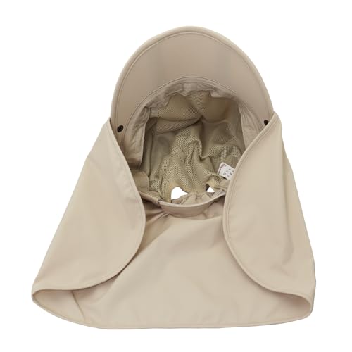 Large Khaki Men Women Safari Fishing Sun Hat with Removable Neck Flap UPF 50+ UV Protection, Quick Dry Breathable