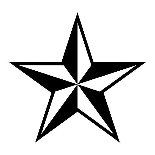 Nautical Star Vinyl Decal Sticker - Weatherproof Black 3-Inch