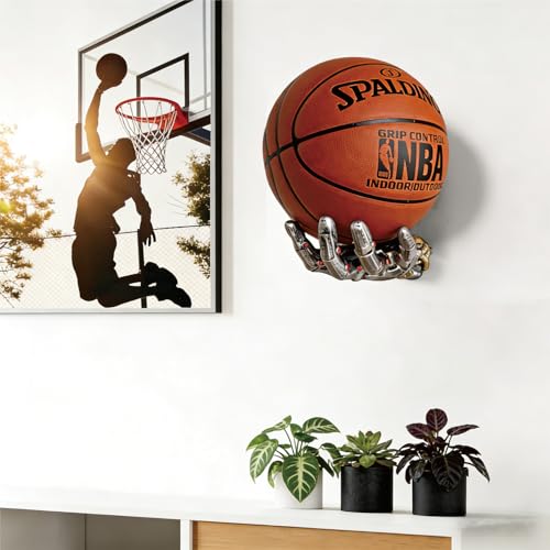 Basketball Holder Wall Mount – Resin Hand Design for Display