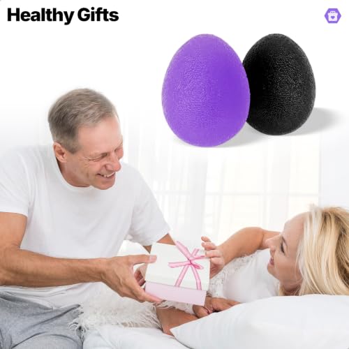 Stress Balls for Hand Therapy - Progressive Resistance Set (Purple, Green, Black)