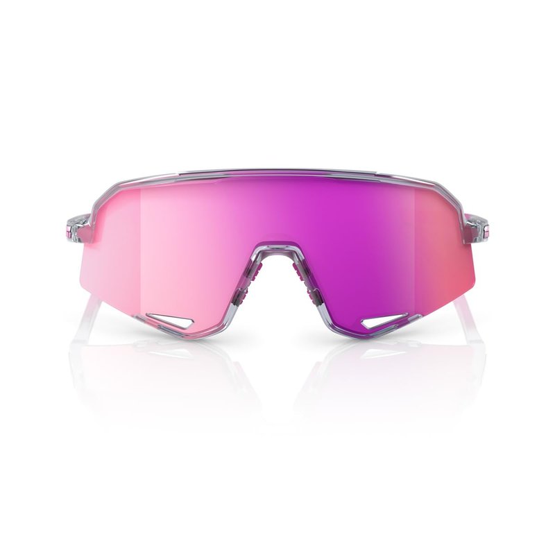 100% Slendale Sunglasses - Polished Translucent Grey; Purple Multilayer Mirror
