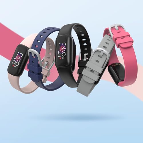 Dr.Sept Waterproof Fitbit Luxe Band 4-Pack for Women Men Large 6.7-8.3 Inch - Black, Starlight, Green, Grey