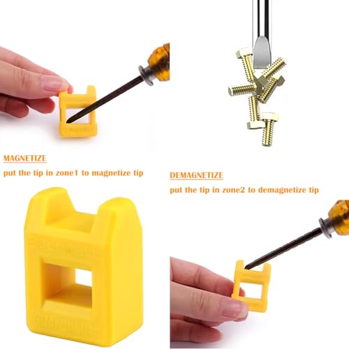 Long Magnetic Screwdriver Set, 2pcs 10in Extra Long Phillips Slotted Screwdriver, Heavy Duty, Rubber Handle, Magnetizer/Demagnetizer, Chrome Vanadium Steel