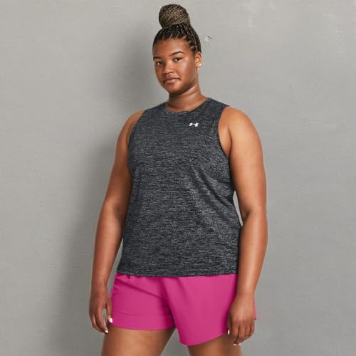 Under Armour Women's Tech Twist Tank Top Black White 2X Activewear