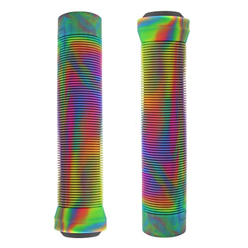 Soft Rubber Bike Handlebar Grips - Non-Slip for Scooters & BMX - U-Rainbow