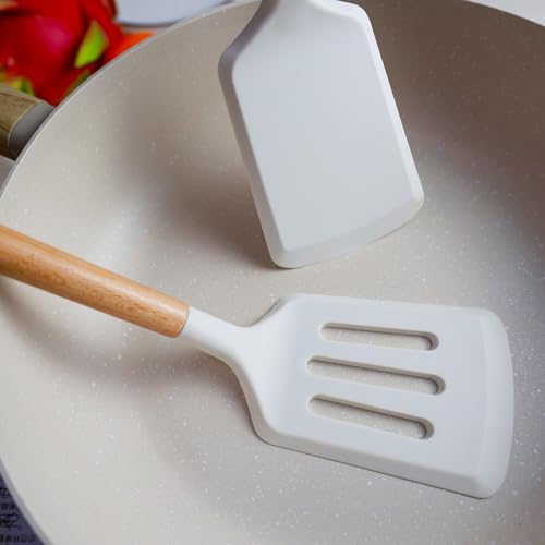 White Silicone Spatula Set 2-Piece Heat-Resistant Nonstick Kitchen Utensils