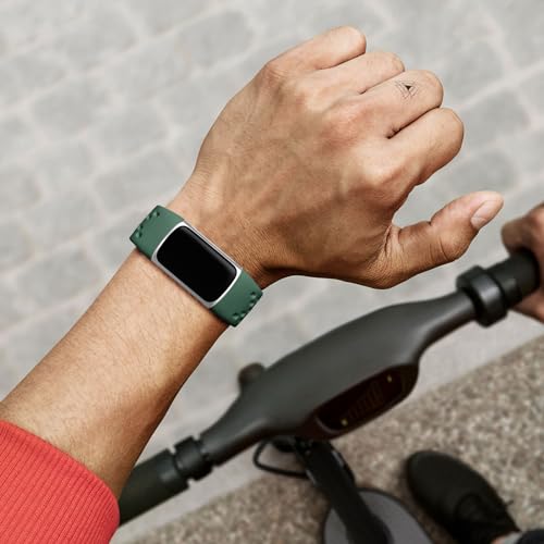 Breathable Waterproof Sport Band for Fitbit Charge 5/6 - Black & Slate Blue & Dark Green