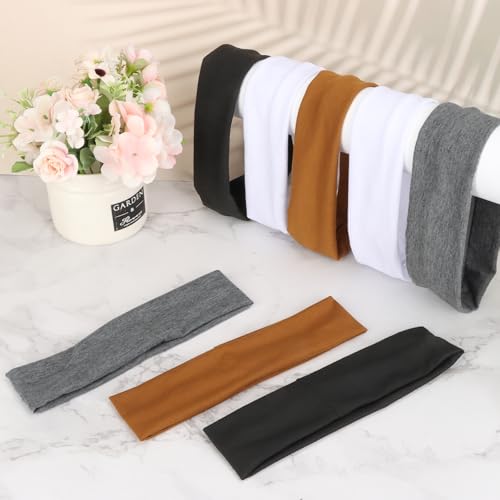 Non-Slip Stretchy Headbands for Women - 8 Pack Workout Hair Bands