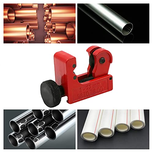 Mini Copper Pipe Tubing Cutter - Adjustable Mini Tube Cutter for Copper Metal, Plastic, Brass, Thin Stainless Steel for £¨1/8 inch -7/8 inch£©/ (3-22mm) OD Pipes)