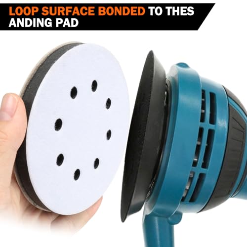 2 Pack 5 Inch 8 Holes Interface pad,Orbital Sander Foam Pad,5" Foam Sanding Pads,Hook and Loop Soft Density Sponge Cushion Buffer Backing Pad for Orbital Sander