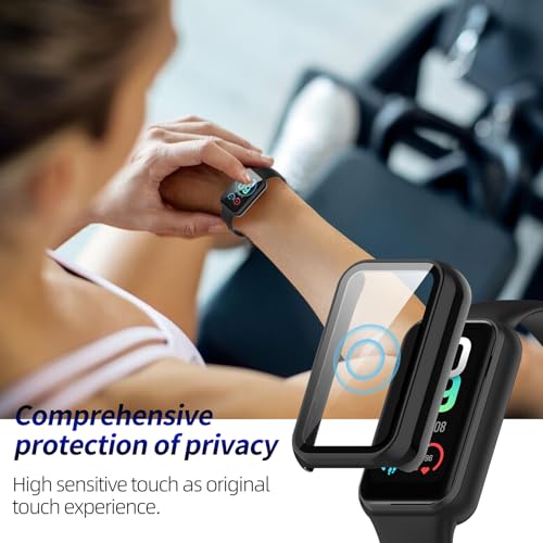 Kimiyaki 2 Pack Amazonite Band 7 Screen Protector Case Black + Black