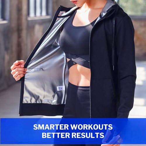 Nano Hertz Sauna Jacket Top Black X-Large Women Girls Weight Loss Sweat Suit