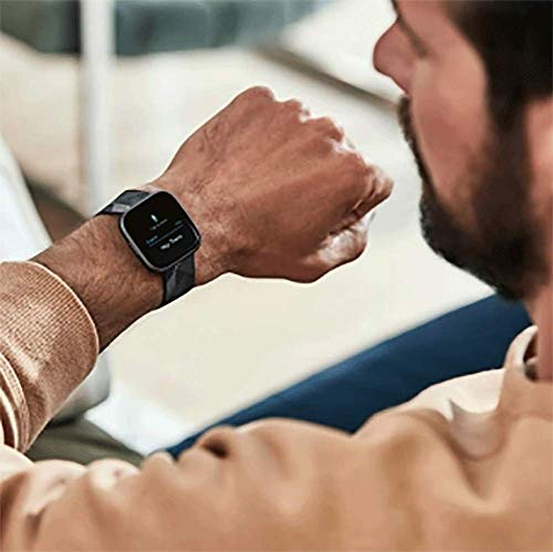 Silicone Replacement Bands for Fitbit Versa - Black, Large