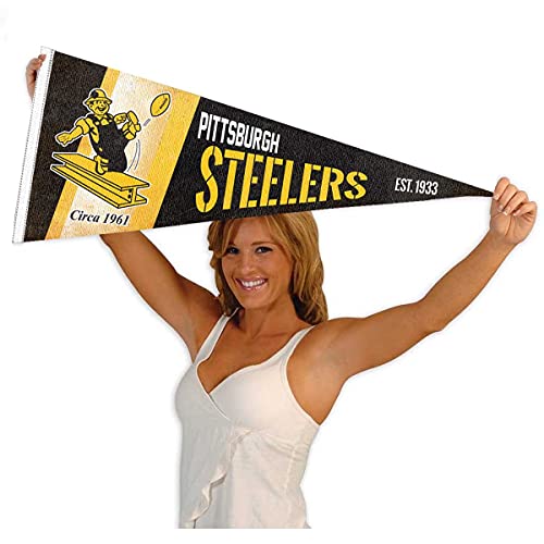 Pittsburgh Steelers Vintage Retro Pennant Flag - 12x30 in
