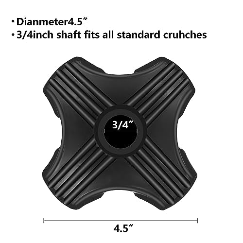 Quad Rubber Cane Tip Replacement - 3/4 Inch Anti-Slip Stand