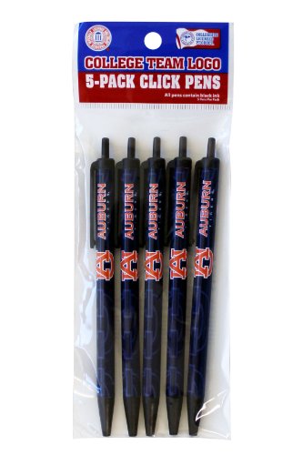 Auburn Tigers Disposable Click Pens - Pack of 5